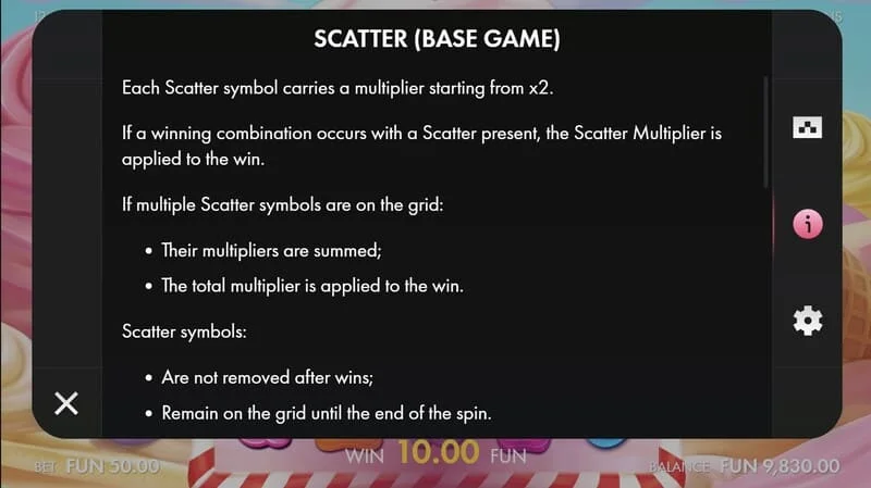 Sugar Wins - Scatter với hệ số nhân